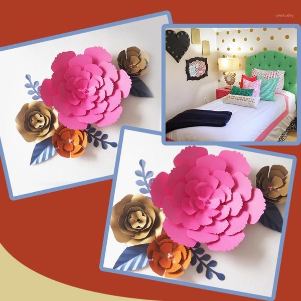 

decorative flowers & wreaths diy artificial fleurs artificielles backdrop giant paper 4pcs leave for bedroom wall deco color theme1