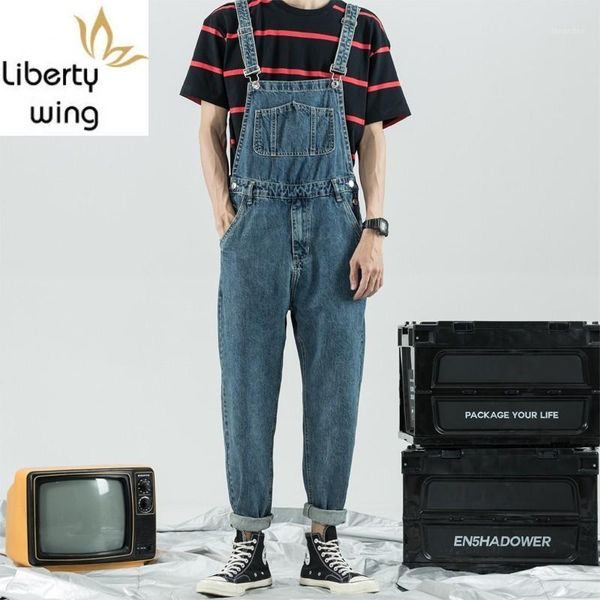 

men's jeans men denim jumpsuit slim fit college vintage jean overalls cargo boyfriend harajuku style zipper harem pants -3xl blue1, Blue