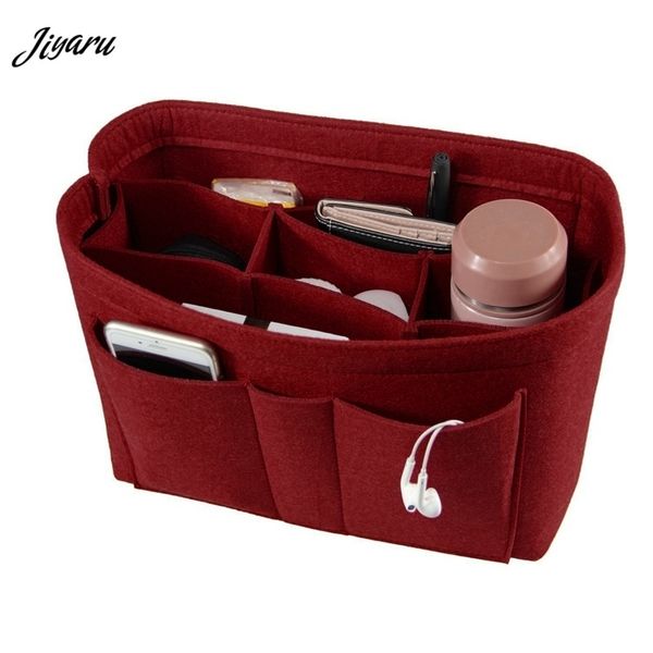 

felt makeup bag organizer insert bag handbag organizer insert multi-functional travel cosmetic bag girl toiletry storage bags lj200917