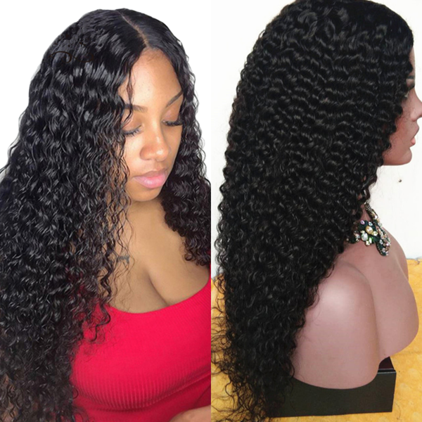 

150% density u part human hair wigs 2*4'' u opening peruvian remy hair glueless pre plucked baby hair, Black