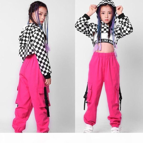 

3 pcs kid sequined hip hop clothing suit jazz dance costumes set girl casual leggings pants ballroom dancing clothes outfit, Black;red