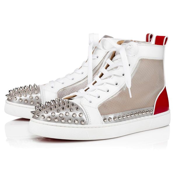 

summer -- luxurious sosoxy spikes donna red bottom sneakers high casual outdoor sports mesh breathable leisure flats platform traine, Black
