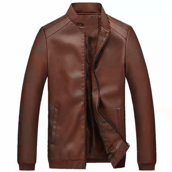 

men's fur & faux leather jackets wash pu locomotives clothes slim coats biker jacket mens collar, Black