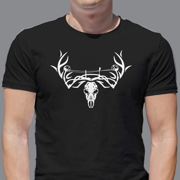 

sport hoyt bogenschieen carbon bogen t shirt schwarz mens regelmaige passen bogenschieen bowhunting schadel hirschgeweih