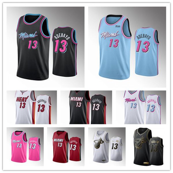 

bam 13 adebayo jimmy 22 butler miami 2019/20 100% stitched swingman heat basketball jersey iconedition, Black