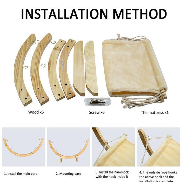 

warm winter cat bed soft pet cats hammock puppy kitten hanging beds mat with durable wood frame for sm bbyrze