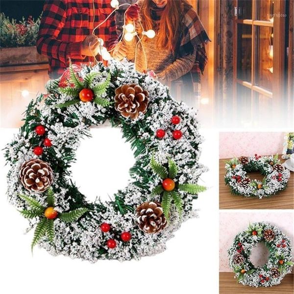 

decorative flowers & wreaths 2021 christmas decor for home rattan festive party diy simulation wreath garland xmas drop ornament1