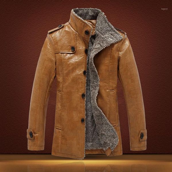 

xingdeng pu leather jacket men motorcycle warm jackets velvet windbreaker male casual long coat plus 4xl outdoors clothes1, Black