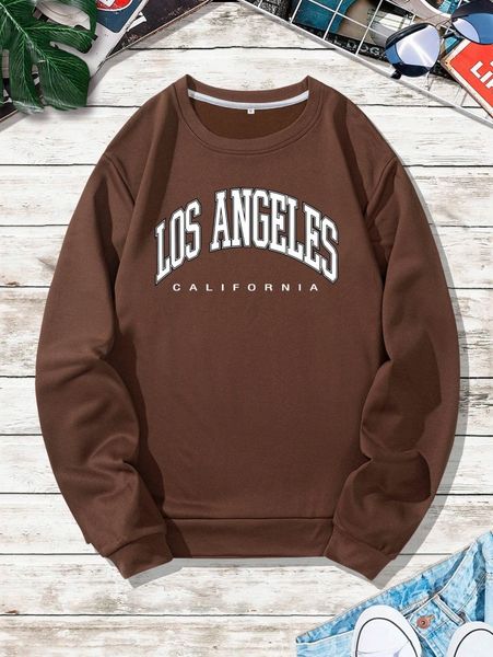 

men letter graphic round neck sweatshirt m8ef#, Black