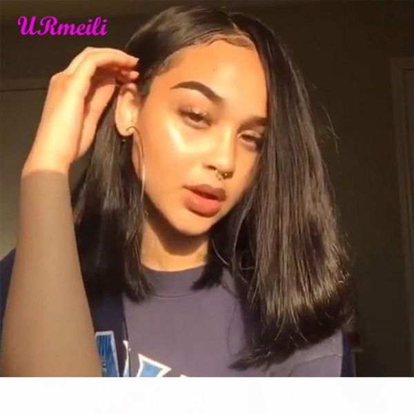 

613 blonde bob wig 13x4 lace front human hair wigs for black women 150% density ombre short bob wigs brazilian straight human hair, Black;brown