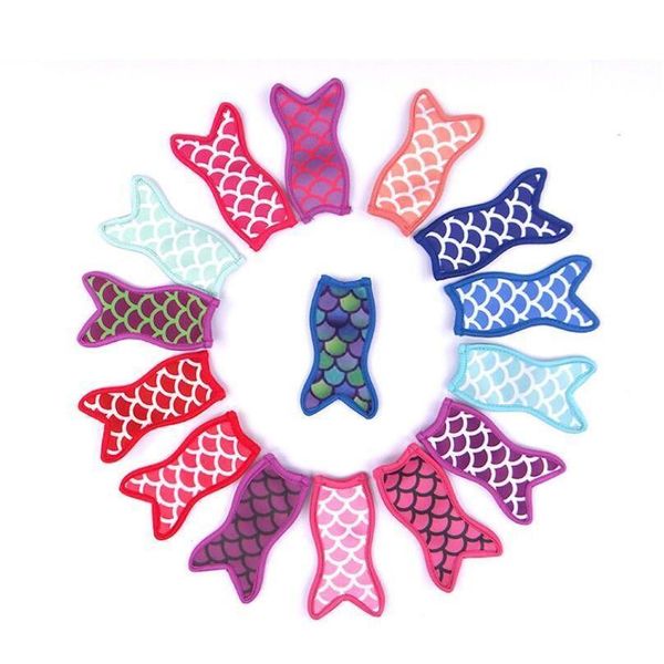 

antizing reusable portable mermaid ice pop sleeves popsicle ice bags neoprene insulation fabric ice sleeves zer holders fywfs