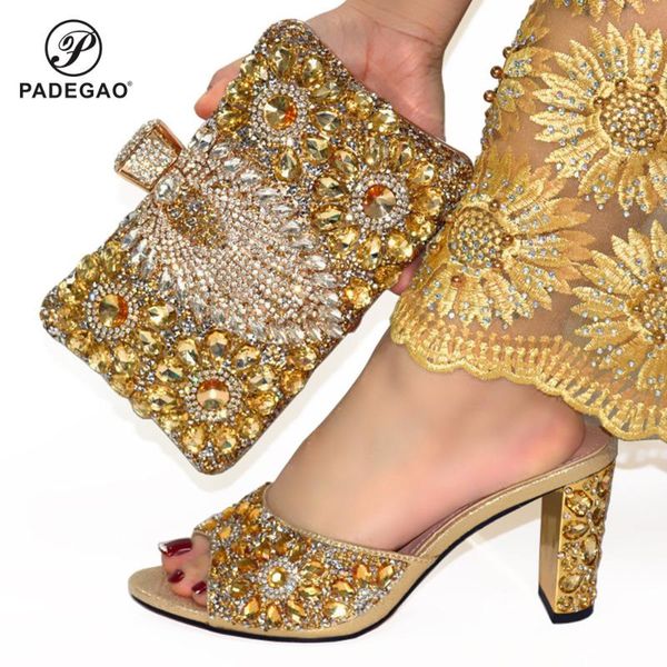 

new italy shoes with matching bags decorated with rhinestone italian shoes matching bags for women woman 2021 spring, Black