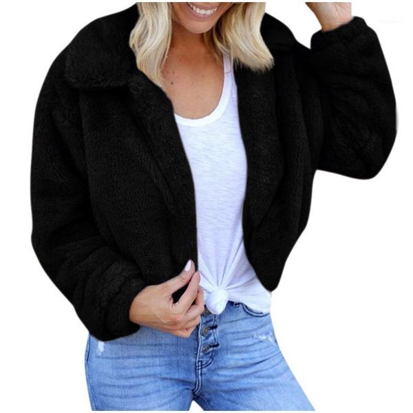 

furry fur coat women fluffy keep warm long sleeve cardigan female jacket autumn winter coat jacket overcoat solid outerwear1, Black