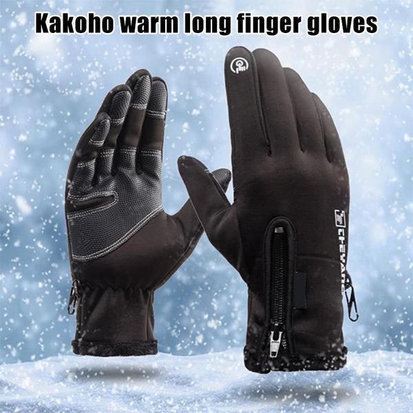 

waterproof cycling gloves for men women winter skiing windproof warm fleece lined touching screen gloves als881