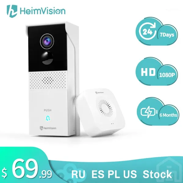 

heimvision hmb1 video doorbell camera wireless chime 1080p wider view 2-way audio night vision waterproof 24/7 security camera1