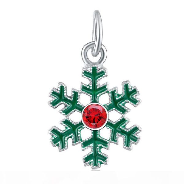 

wholesale 20pcs lot fashion green snowflake design alloy metal dangle diy charms fit european bracelet & necklace low price, Bronze;silver
