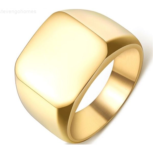 

316l fashion eyeball size stainless steel 7-15 mens women simple style polishing silver golden black square ring