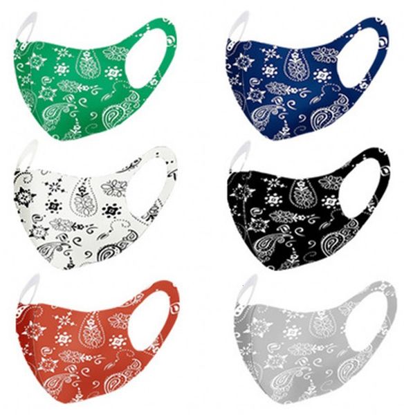 

paisley balaclava mask 3d washable reusable mask pm2.5 face care shield sun color gold elbow sequins designer face party masks fy9178, Silver