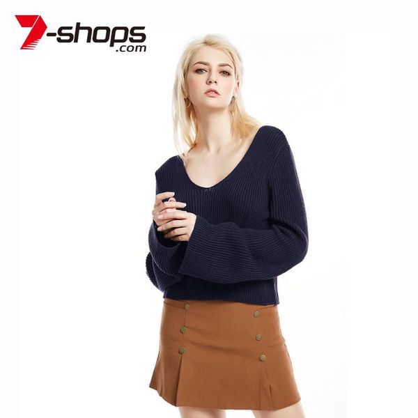 

aecu женщины свитера v шеи вязаные пуловер с длинным рукавом перемычки с длинным рукавом сплошные случайные сексуальные официальные плечо св, White;black