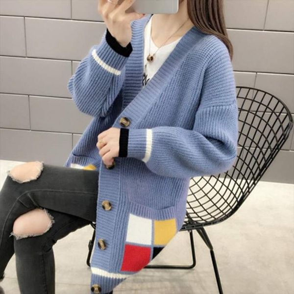 

women sweater cardigans single breasted knitted cardigans korean long sleeve loose winter clothes women sweater, White;black
