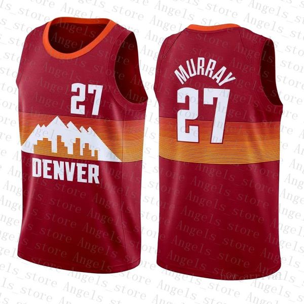 

jamal 27 murray denver nugget new basketball jersey 2020 2021 new lebron 23 james dwyane 3 wade mens beige, Black;red