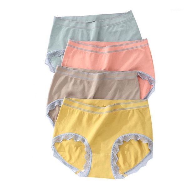 

woman cotton panties of large size new lace thin seamless panties women's cotton briefs plus size female underwear1, Black;pink