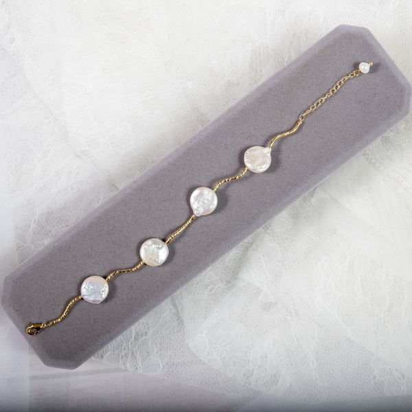

design natural pearl braceletbaroque wave natural pearl bracelet bracelet gold braceletplated 18k gold braceletlightsmall hand ornaments mli, Golden;silver