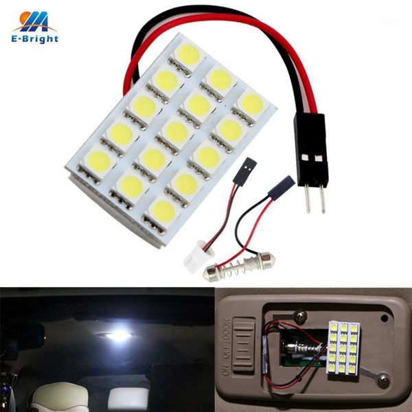

emergency lights ym e-bright panel 4pcs white 15 smd 3-chips led light festoon dome bulb lamp t10 + adapters reading lamps1