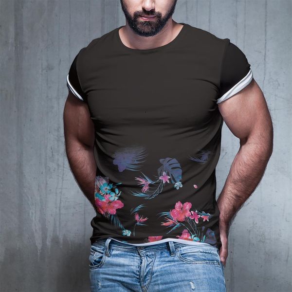 

summer new men fashion short sleeve t-shirt europe and america printing round neck fitness t shirt k100-4xl, White;black