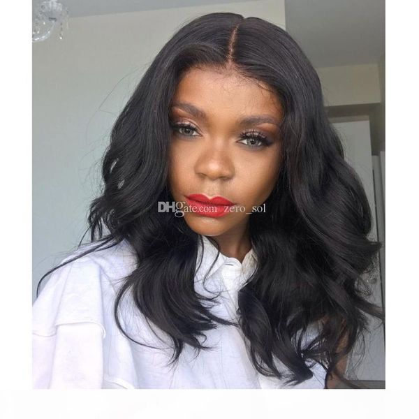 

short bob lace front wigs for black women 130% density brazilian wavy full lace human hair wigs with natural hairline, Black;brown