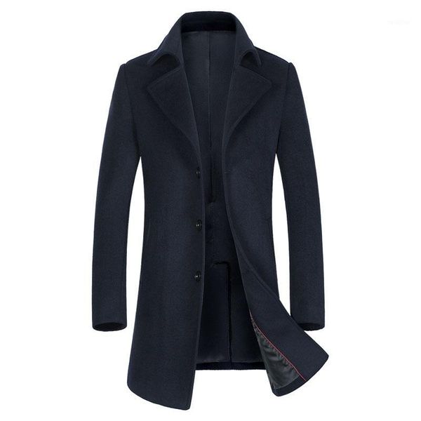 

autumn/winter mens business silm fit wool overcoat male casual trench coats and jackets fashion casaco masculino manteau homme1, Black
