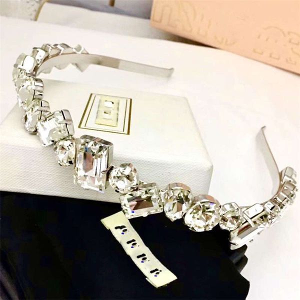 

full diamonds headbands for women luxury fashion lady hairbands trendy brand womens hair hoop christmas gift, Silver
