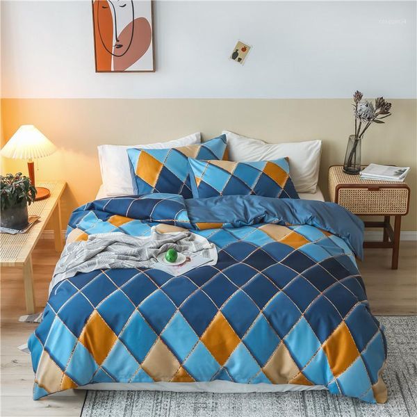 

bonenjoy duvet cover sets king size diamond pattern stitching bedding set sabanas with pillowcase comforter cover bedclothes1