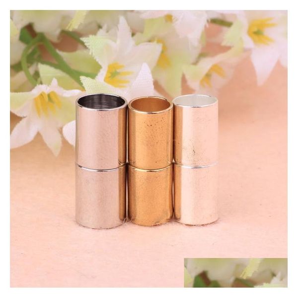 

42pcs gold silver brass plated strong magnetic clasps for leather cord, tube end caps bracelet necklace clasps jewelry findings 7 gmvcc