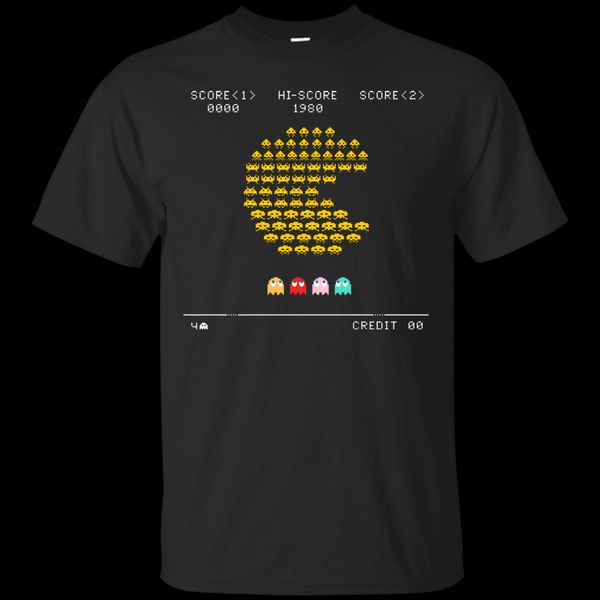 

printed men t shirt tshirt pacman invaders o-neck short-sleeve t-shirt sport hooded sweatshirt hoodie