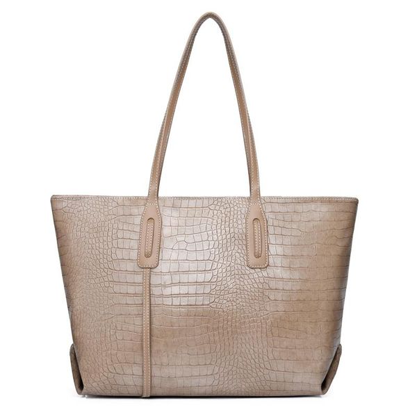 

korean simple large capacity soft leather bag for women crocodile pattern one shoulder messenger bag versatile handbag tote