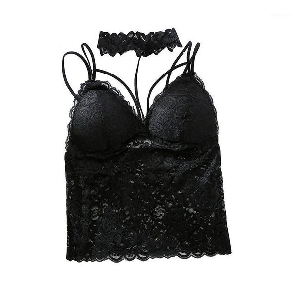 

chrleisure lace bra beauty back wear suspender vest bralette bottoming shirt women underwear lingerie1, Red;black