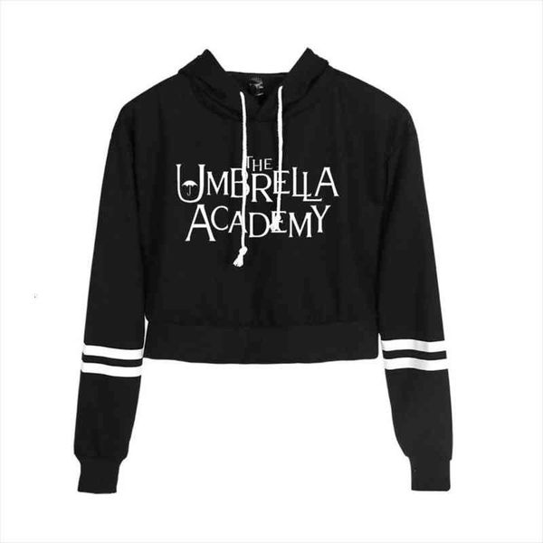 

the umbrella academy crop hoodie women pullover harajuku tracksui, Black