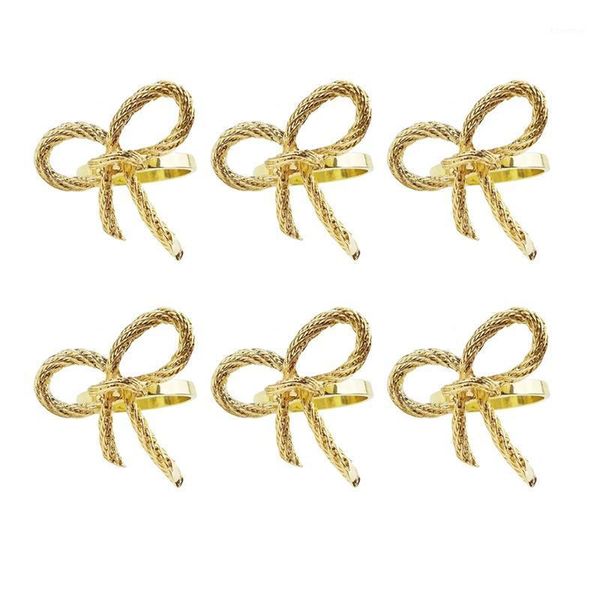 

6pcs/lot simple golden napkin ring butterfly bow tie napkin buckle l restaurant mouth cloth ring metal1