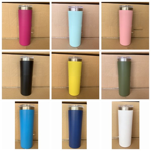 

20oz 30oz skinny tumblers double wall stainless steel vacuum tumbler vacuum insulated straight cups flask beer coffee mugs vt2003