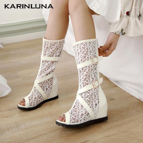 

karin 2020 new fashion big size 43 women sandals height increasing platform metal decoration pump summer casual woman shoes1, Black