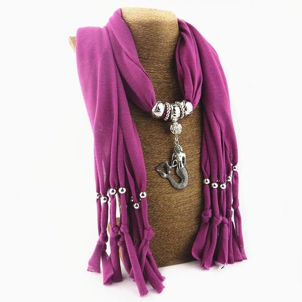 

runmeifa pendants necklaces scarf wholesale lady tassel women iron alloy fish acrylic pendant scarf accessories scarf 17540 sqchug, Blue;gray