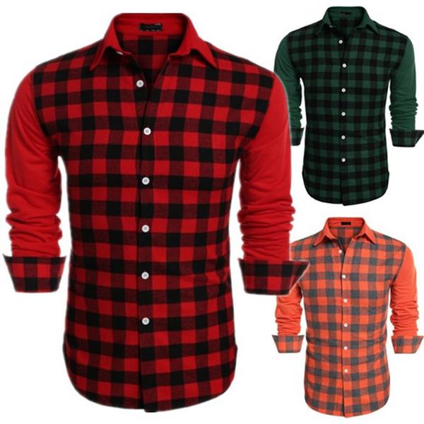 

2021 spring fashion men shirts plaid casual long sleeve button down shirt, White;black