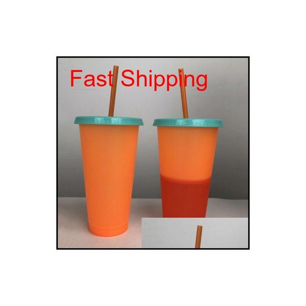 

24oz color changing cups pp temperature sensing cups skinny tumblers coffee cup mug water bottle qylhsy bdepack2001