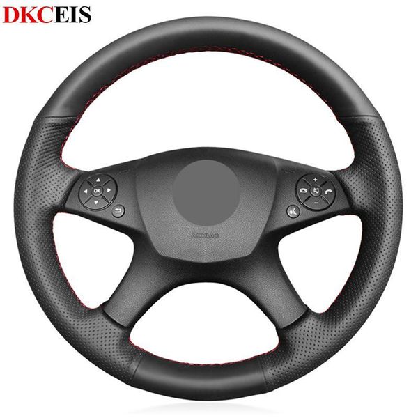 

black soft artificial leather car steering wheel cover for w204 c-class 2007-2010 c300 c280 c260 c230 c180 c200