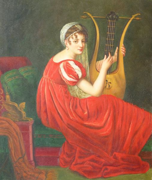 

young lady musician portrait framed & unframed home decor handpainted & hd print oil painting on canvas wall art canvas pictures er072