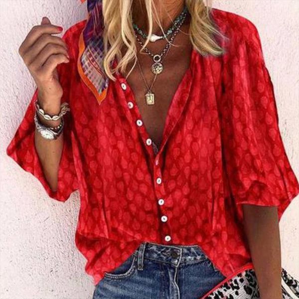 

womens v neck half sleeve shirt single breasted print solid shirts for femaninie 2021 summer autumn fashion ladies clothing, White