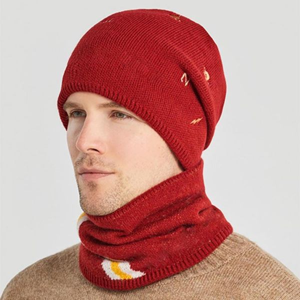 

hats, scarves & gloves sets winter beanie hats scarf set warm knit hat embroidery warmer thick all-match plush for men women fashion skullie, Blue;gray