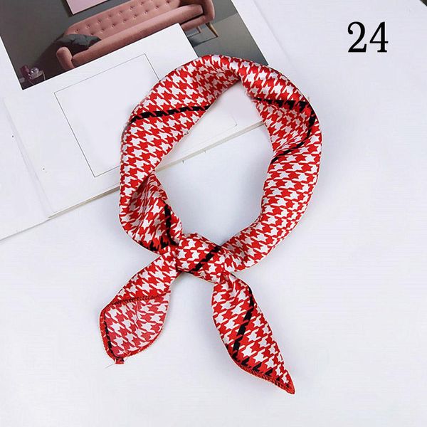 

шелковый сатин площади шарф женщин мода печати малый шейный платок бандана офис повседневный элегантный foulard femme рук платочек wmtuea, Black