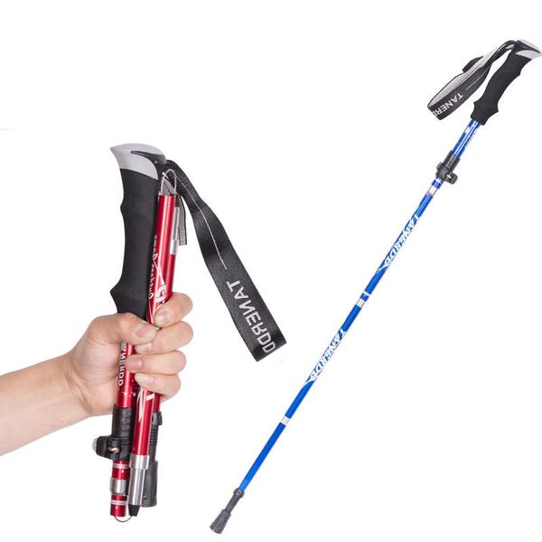 

5 knots outdoor aluminum folding ultra light telescopic walking supplies shock absorber trekking pole walk stick wmtvow xhlove